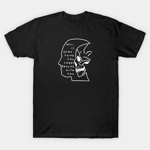 Skull Face T-Shirt by IAKUKI